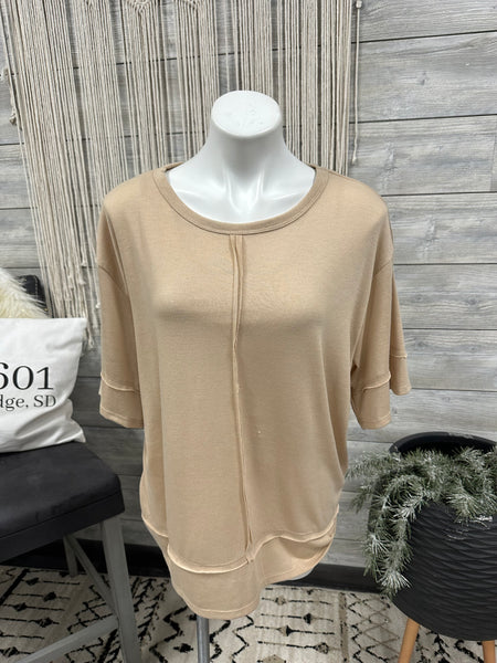 Plus Taupe Top