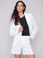 Charlie Ivory B Solid Blazer