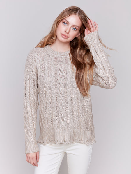 Charlie B Foiled Cable Knit