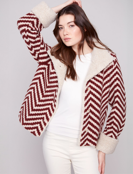 Charlie B Chevron Jacket Cabernet