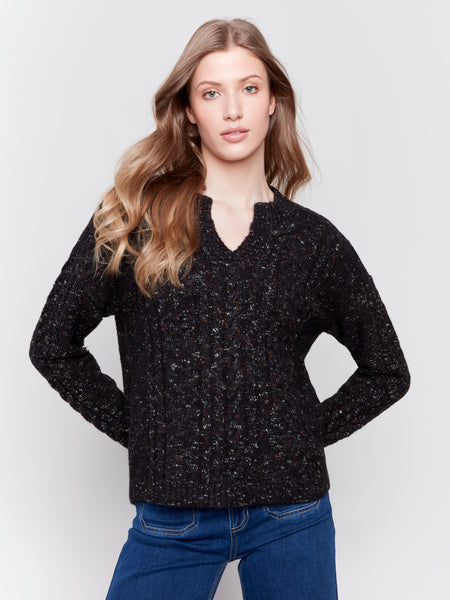 Charlie B Speckel Yarn Sweater