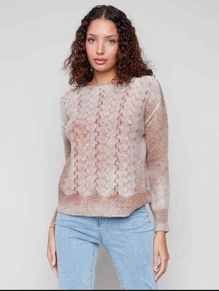 Charlie B Sepia Crew Sweater