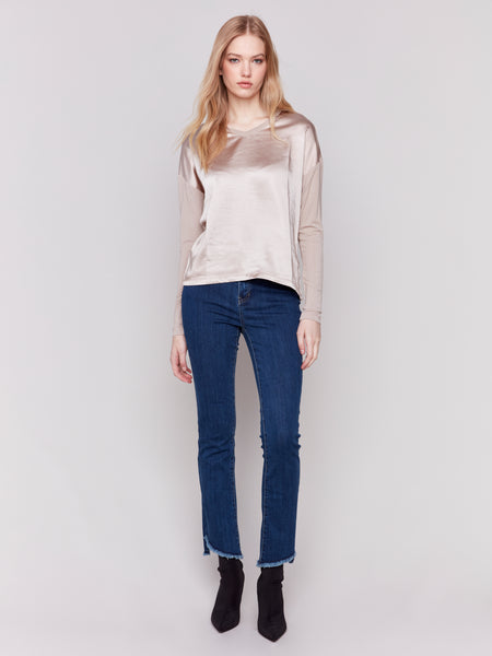 Charlie B Almond Satin Front