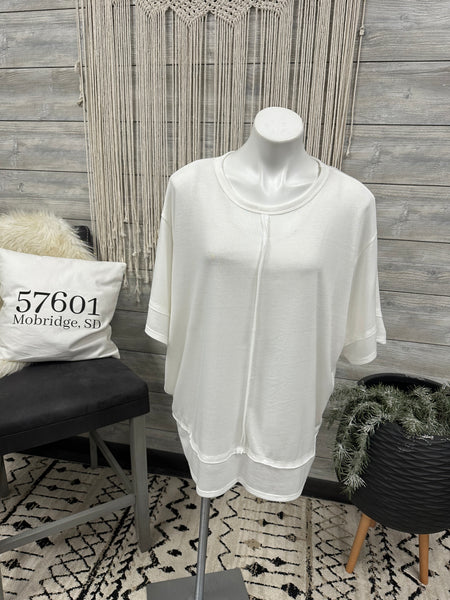 Plus Off White Top