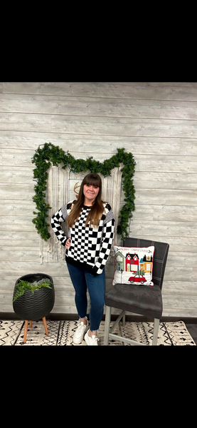 Black Checkered Sweater