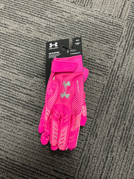 UA Pink Football Gloves