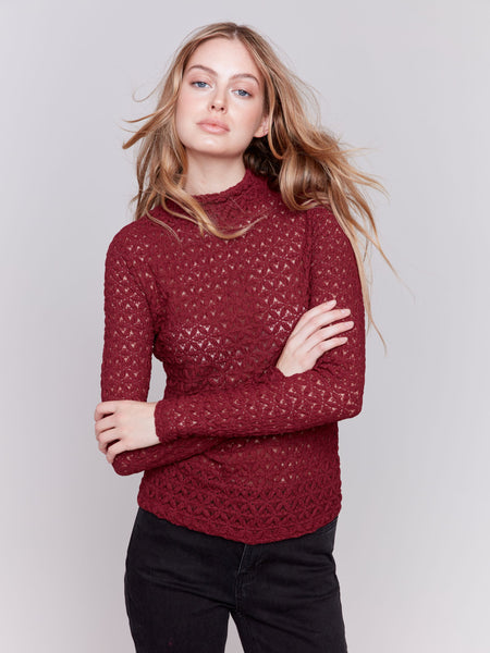 Charlie B Long Sleeve Mock Neck