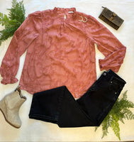 Dusty Rose Floral Blouse