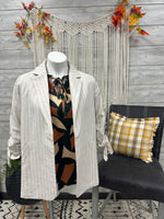 Ruched Sleeve Blazer