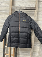 UA Youth Girls Black Glitter Coat