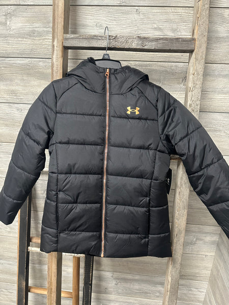 UA Youth Girls Black Glitter Coat