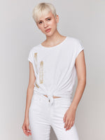 Charlie B Cap Sleeve Knot Front