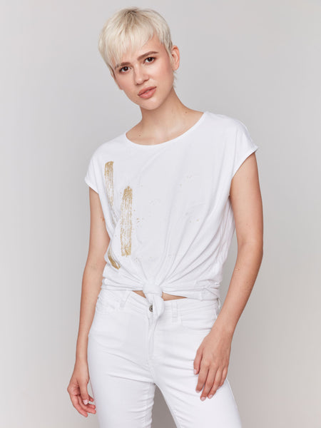 Charlie B Cap Sleeve Knot Front