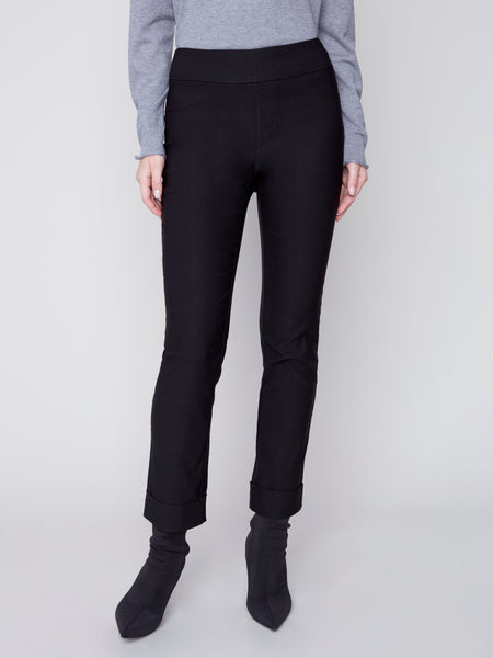 Charlie B Black Cuffed Dress Pant