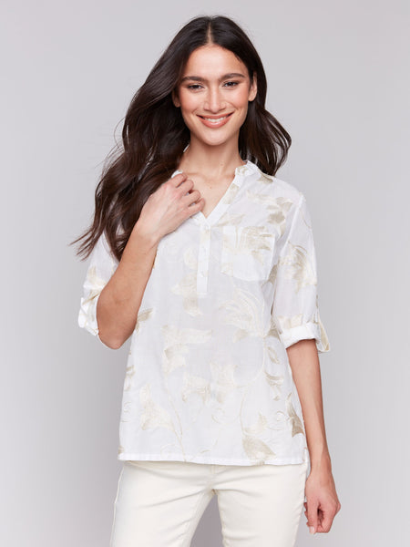 Charlie B Embroidered Top