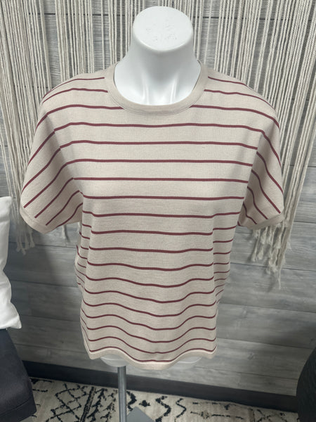 Stone Boxy Sweater Top