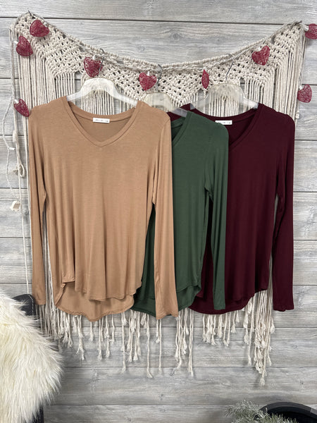 Basic V Neck Jersey Top