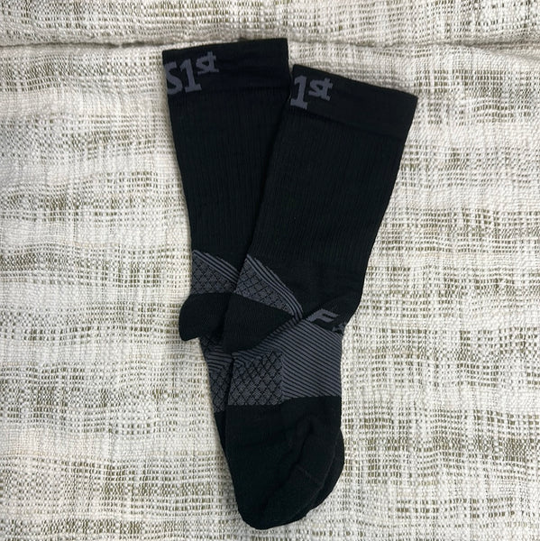 Wool Planter Fascittis Crew Sock Black
