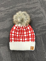 Cream/Red Beanie