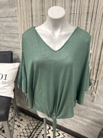 V Neck Lace Insert Kimono