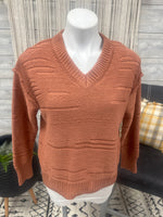 V Neck Distressed Detail Sweater