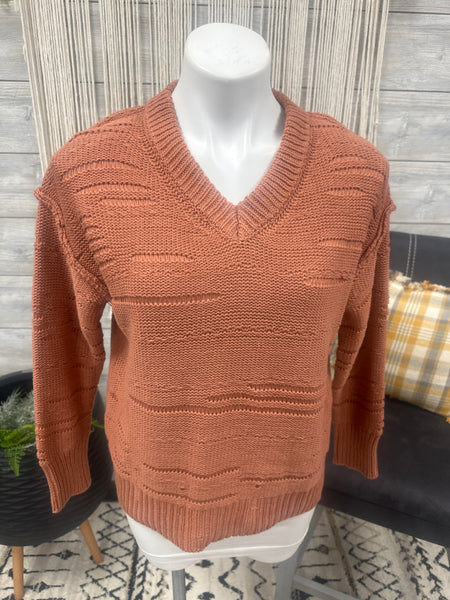 V Neck Distressed Detail Sweater