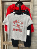 UA 3 Piece Set Red/Black 2T-4T