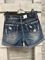 Grace In LA White Stitching Shorts