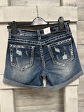Grace In LA White Stitching Shorts