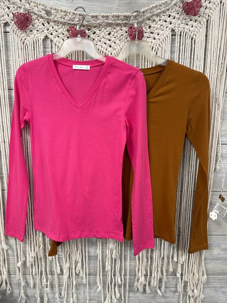 Basic V Neck Fitted T