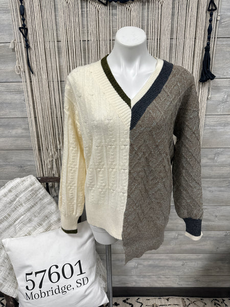 V Neck Uneven Hem