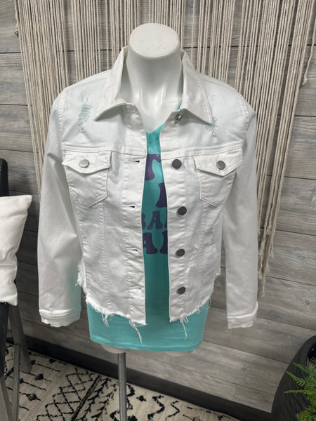 Risen White Jean Jacket