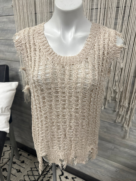 Distressed Natural Vest