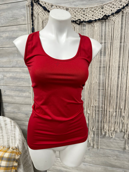 Red fitted tank