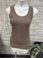 Staccato Ribbed Olive Tank