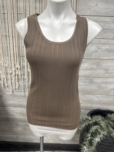 Staccato Ribbed Olive Tank