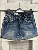 Grace In LA White Stitching Shorts