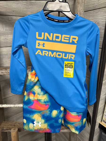 UA Boys Long Sleeve Swim Set 4-7Y