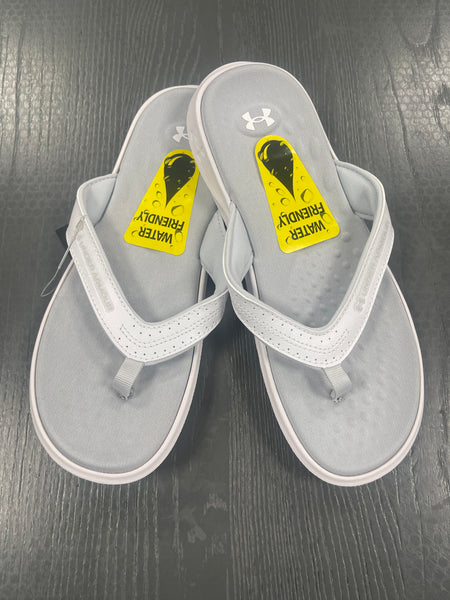 UA White Flip Flops