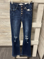 KanCan Midrise Distressed Flare