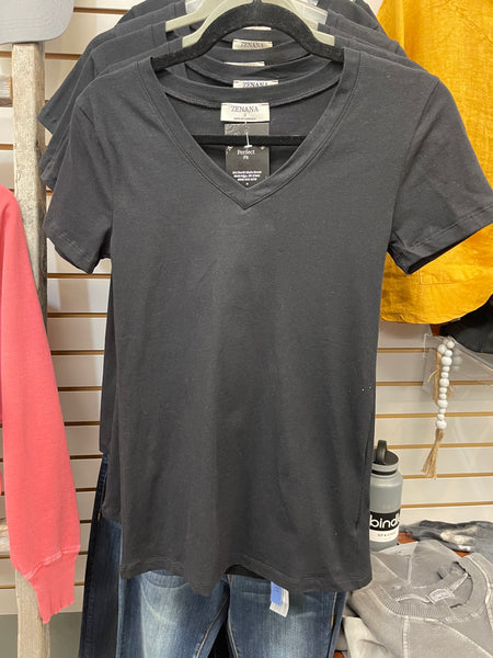 Black Basic Vneck