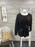 Charlie B Printed Noir Sweater