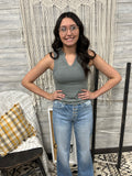 Miss Me Studded Sage Tank