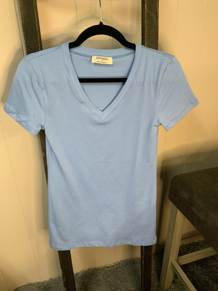 Spring Blue Fitted T
