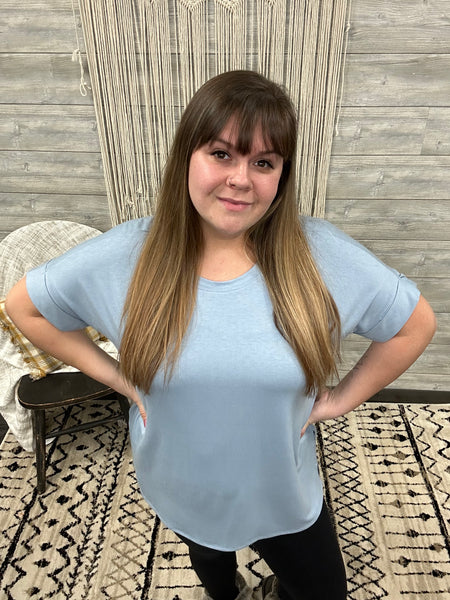 Zenana Lt Blue Plus Top