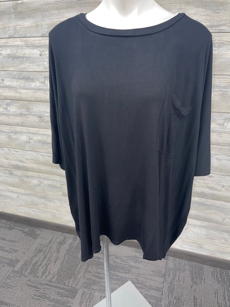 Plus Black Pocket Tee