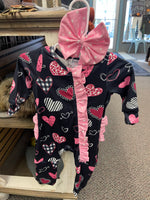 Valentine Romper Pink W/Bow